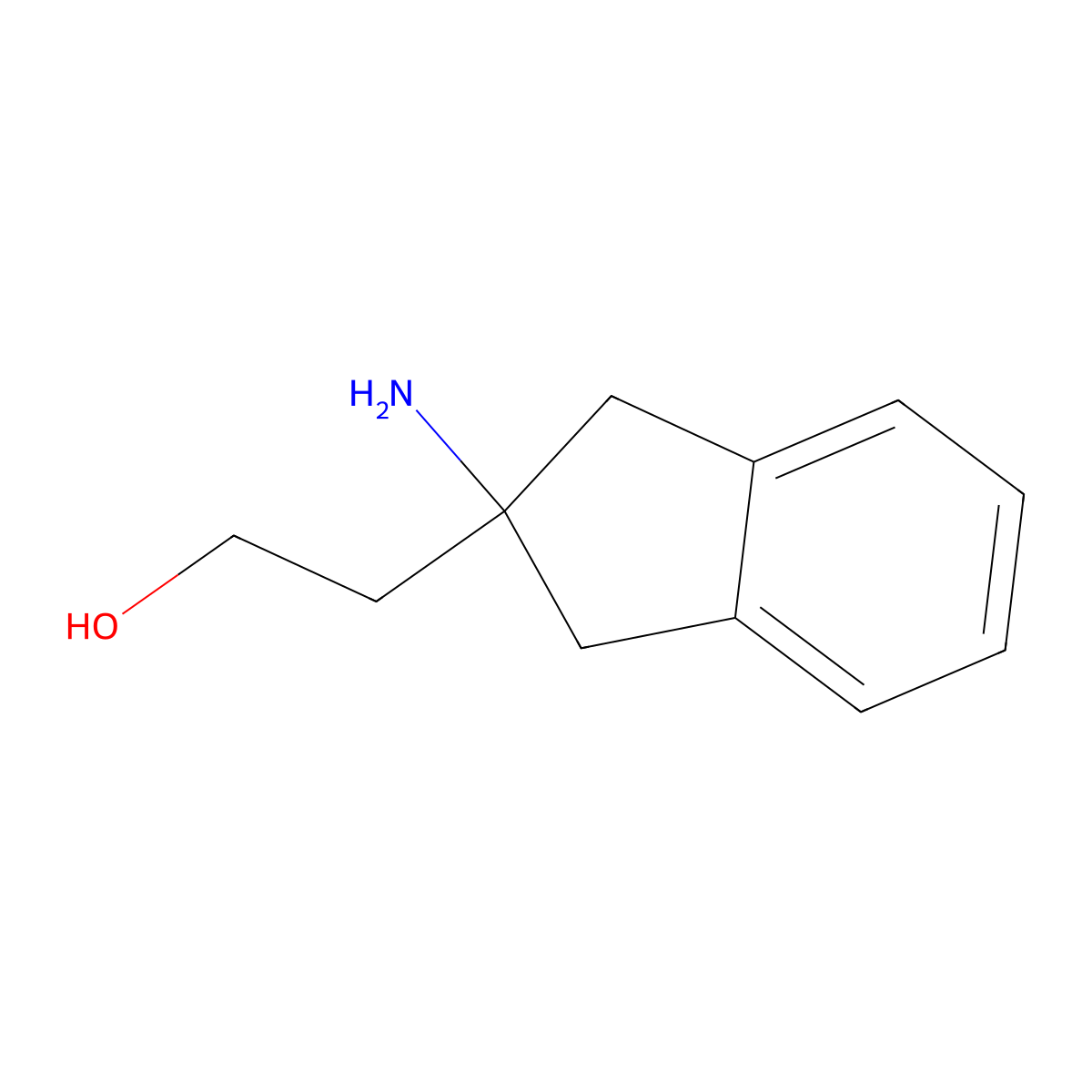 2-(2-amino-2,3-dihydro-1H-inden-2-yl)ethan-1-ol molecular structure, CAS 1477695-44-5