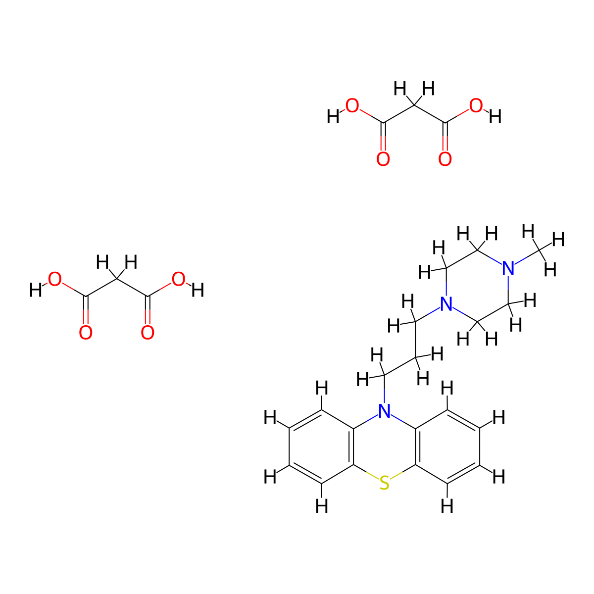 Perazine Dimalonate molecular structure, CAS 14777-25-4