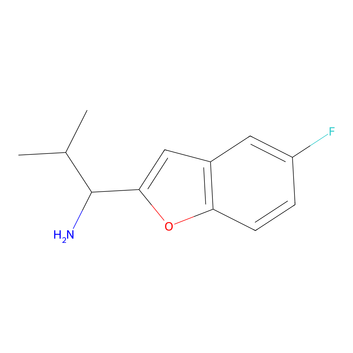 1-(5-Fluorobenzofuran-2-yl)-2-methylpropan-1-amine molecular structure, CAS 1477705-49-9