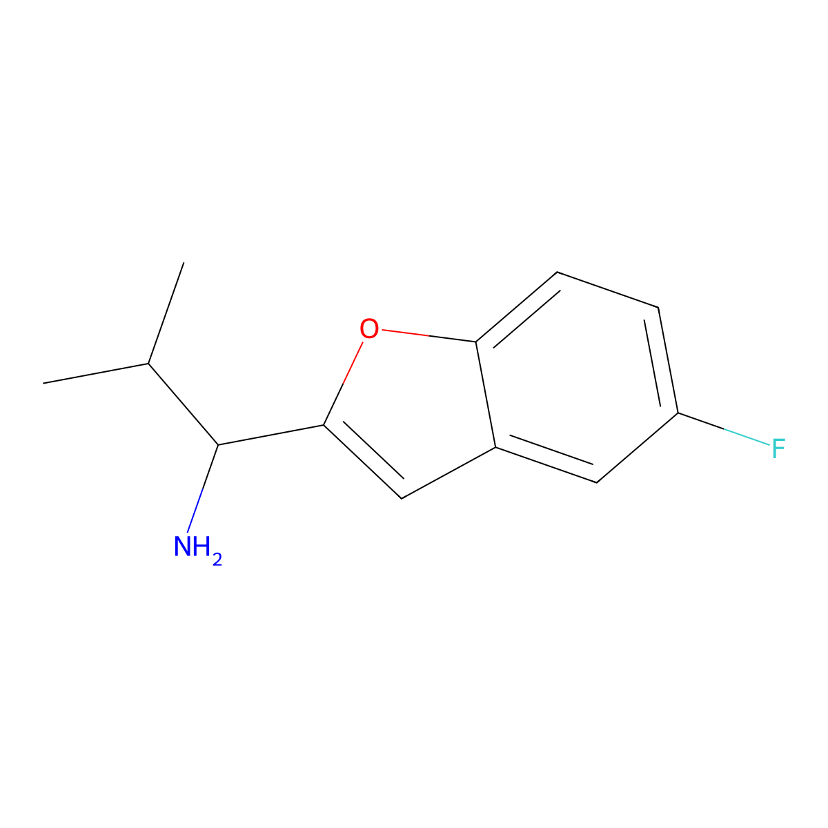 1-(5-Fluorobenzofuran-2-yl)-2-methylpropan-1-amine molecular structure, CAS 1477705-49-9