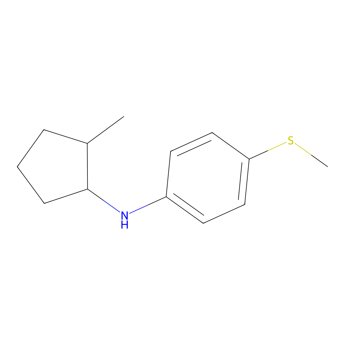 N-(2-Methylcyclopentyl)-4-(methylsulfanyl)aniline molecular structure, CAS 1477705-77-3
