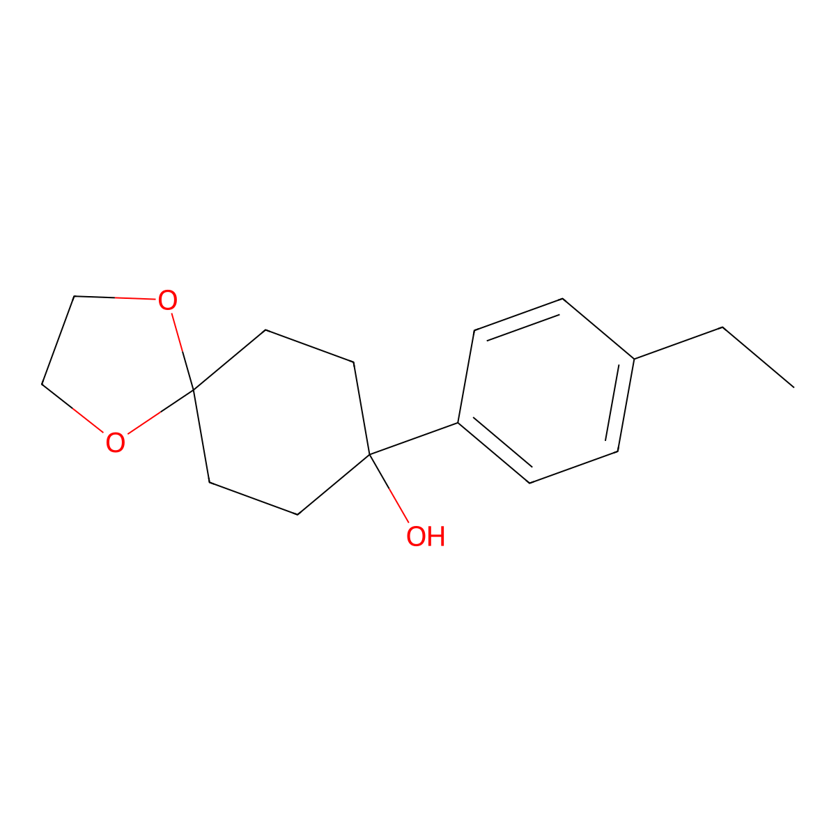 8-(4-Ethylphenyl)-1,4-dioxaspiro[4.5]decan-8-ol molecular structure, CAS 1477712-52-9