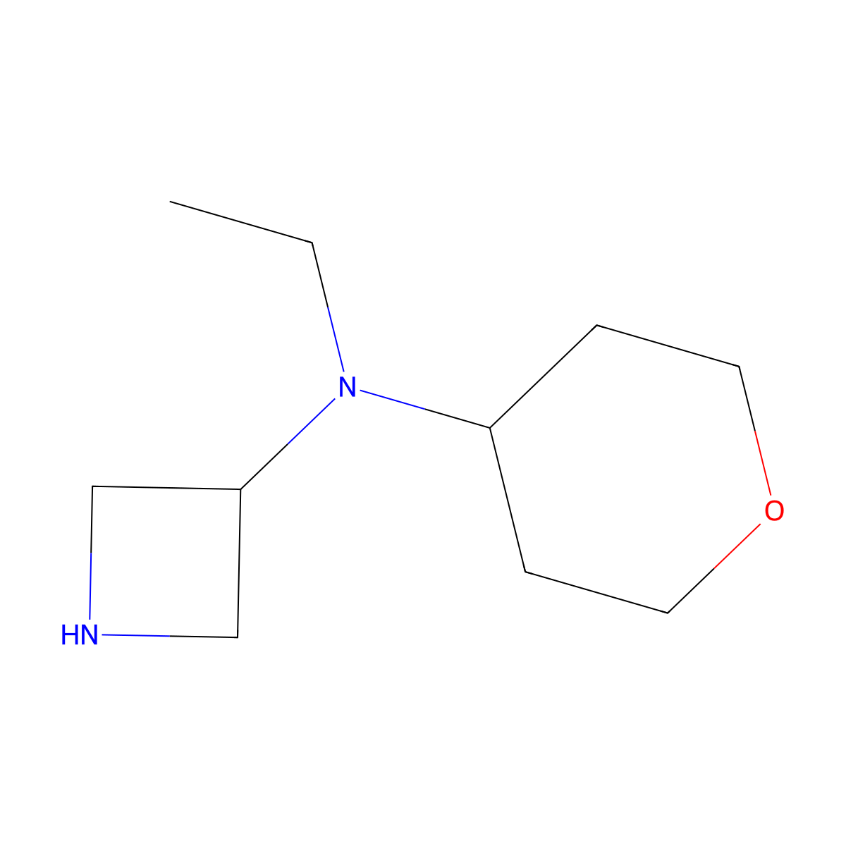 N-Ethyl-N-(tetrahydro-2H-pyran-4-yl)azetidin-3-amine molecular structure, CAS 1477713-56-6