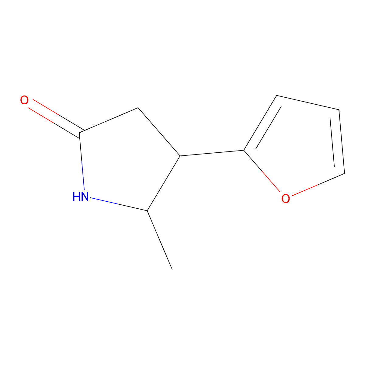 4-(Furan-2-yl)-5-methylpyrrolidin-2-one molecular structure, CAS 1477718-83-4