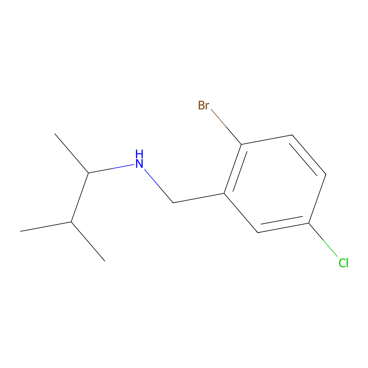 [(2-Bromo-5-chlorophenyl)methyl](3-methylbutan-2-yl)amine molecular structure, CAS 1477722-12-5