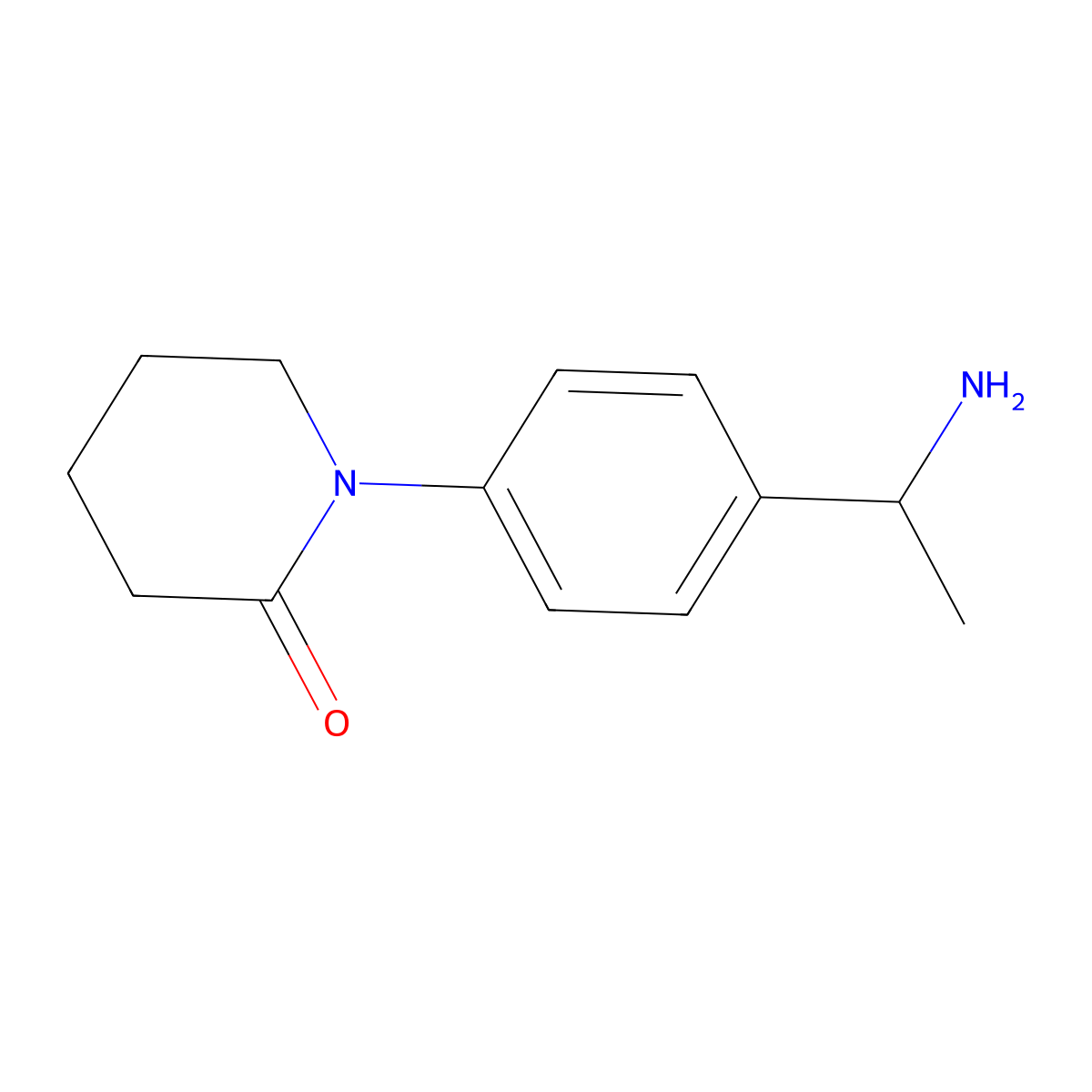 1-[4-(1-Aminoethyl)phenyl]piperidin-2-one molecular structure, CAS 1477726-91-2