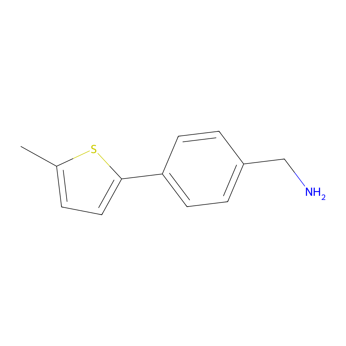 (4-(5-Methylthiophen-2-yl)phenyl)methanamine molecular structure, CAS 1477727-98-2