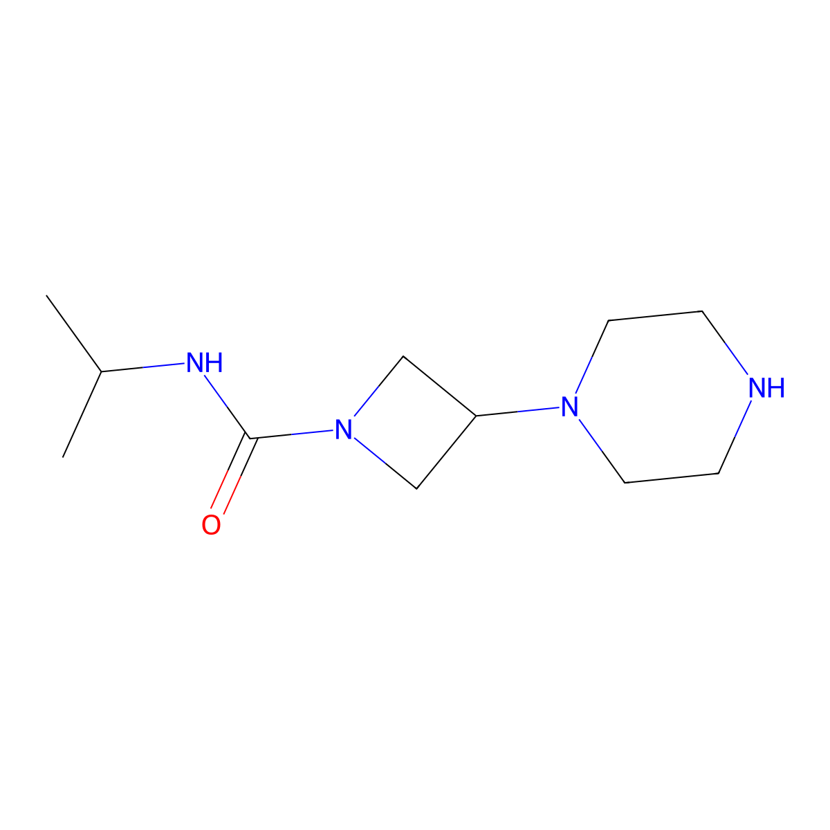 n-Isopropyl-3-(piperazin-1-yl)azetidine-1-carboxamide molecular structure, CAS 1477733-10-0