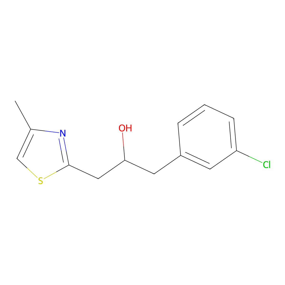 1-(3-Chlorophenyl)-3-(4-methyl-1,3-thiazol-2-yl)propan-2-ol molecular structure, CAS 1477738-30-9