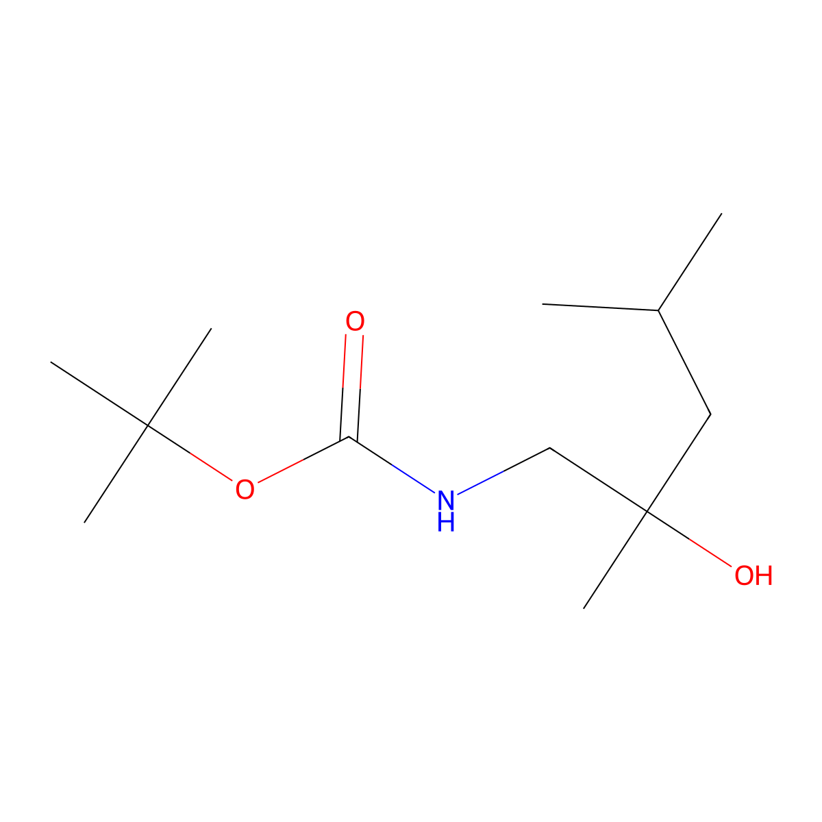 tert-butyl N-(2-hydroxy-2,4-dimethylpentyl)carbamate molecular structure, CAS 1477742-74-7