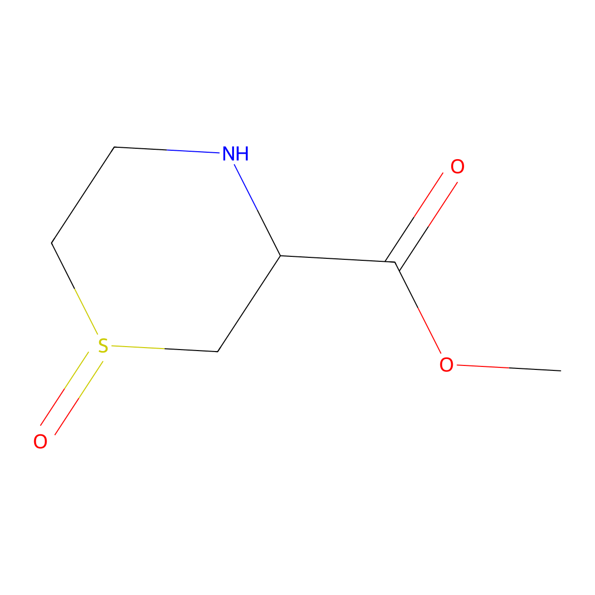 Methyl thiomorpholine-3-carboxylate 1-oxide molecular structure, CAS 1477743-09-1