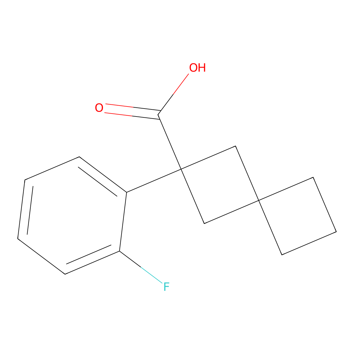 2-(2-Fluorophenyl)spiro[3.3]heptane-2-carboxylic acid molecular structure, CAS 1477768-49-2