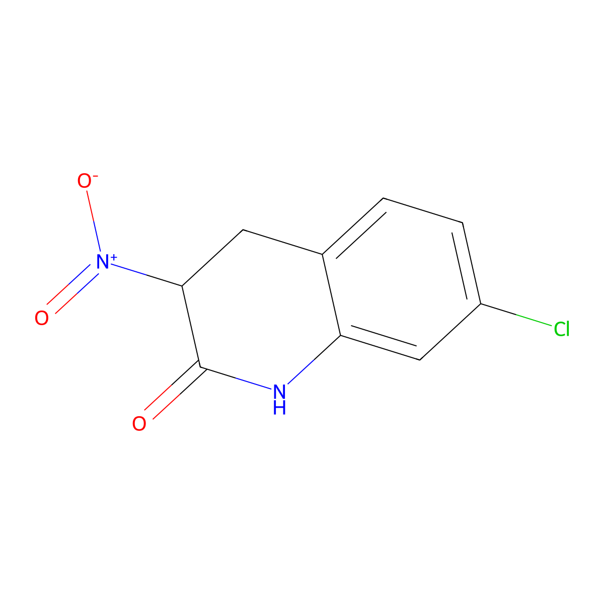 7-Chloro-3-nitro-3,4-dihydroquinolin-2(1H)-one molecular structure, CAS 147778-05-0