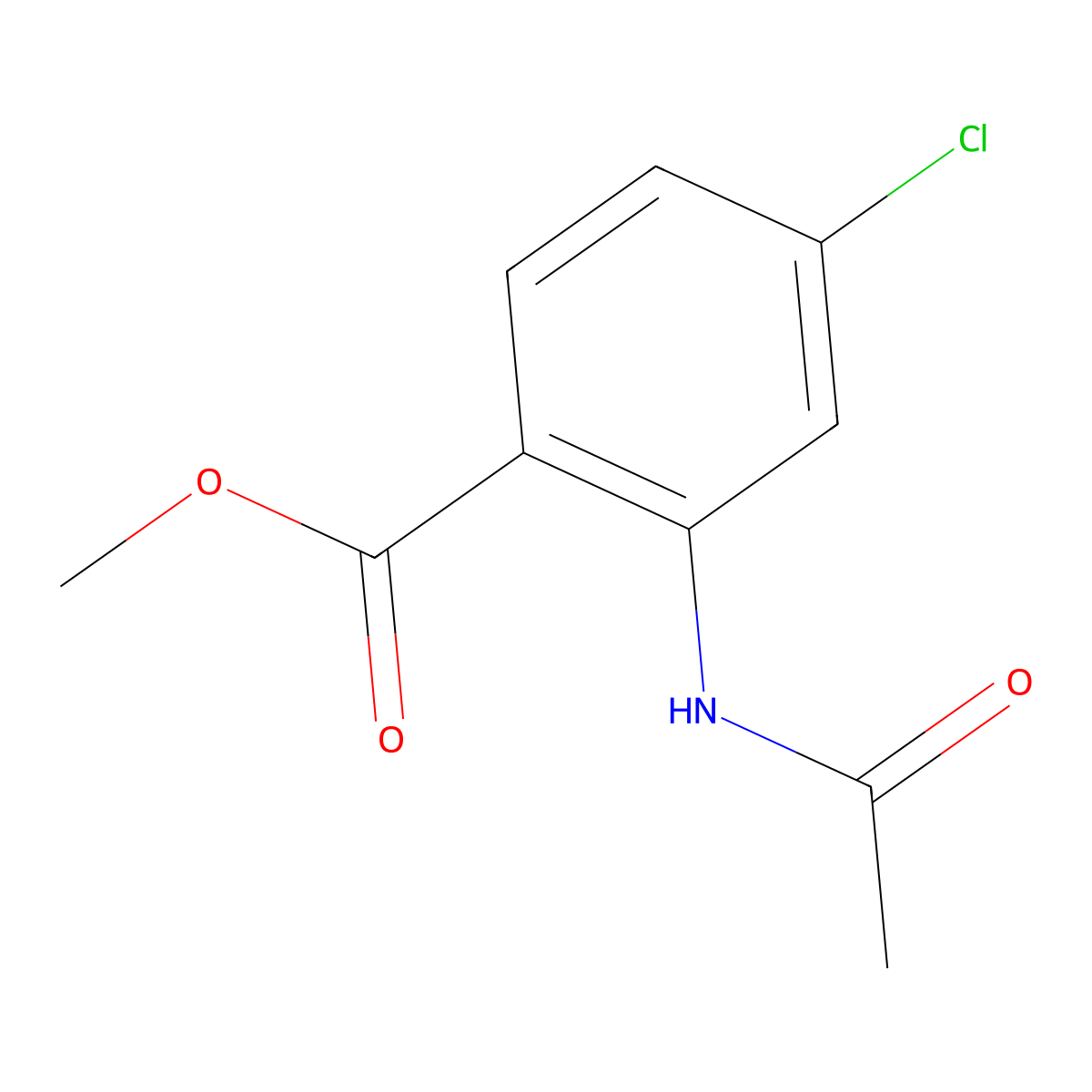 Benzoic acid, 2-(acetylamino)-4-chloro-, methyl ester molecular structure, CAS 147778-06-1