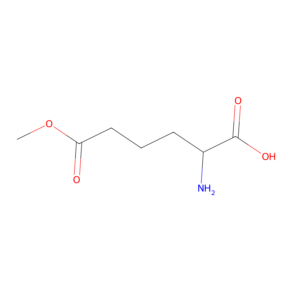 (S)-2-amino-6-methoxy-6-oxohexanoic acid molecular structure, CAS 147780-40-3
