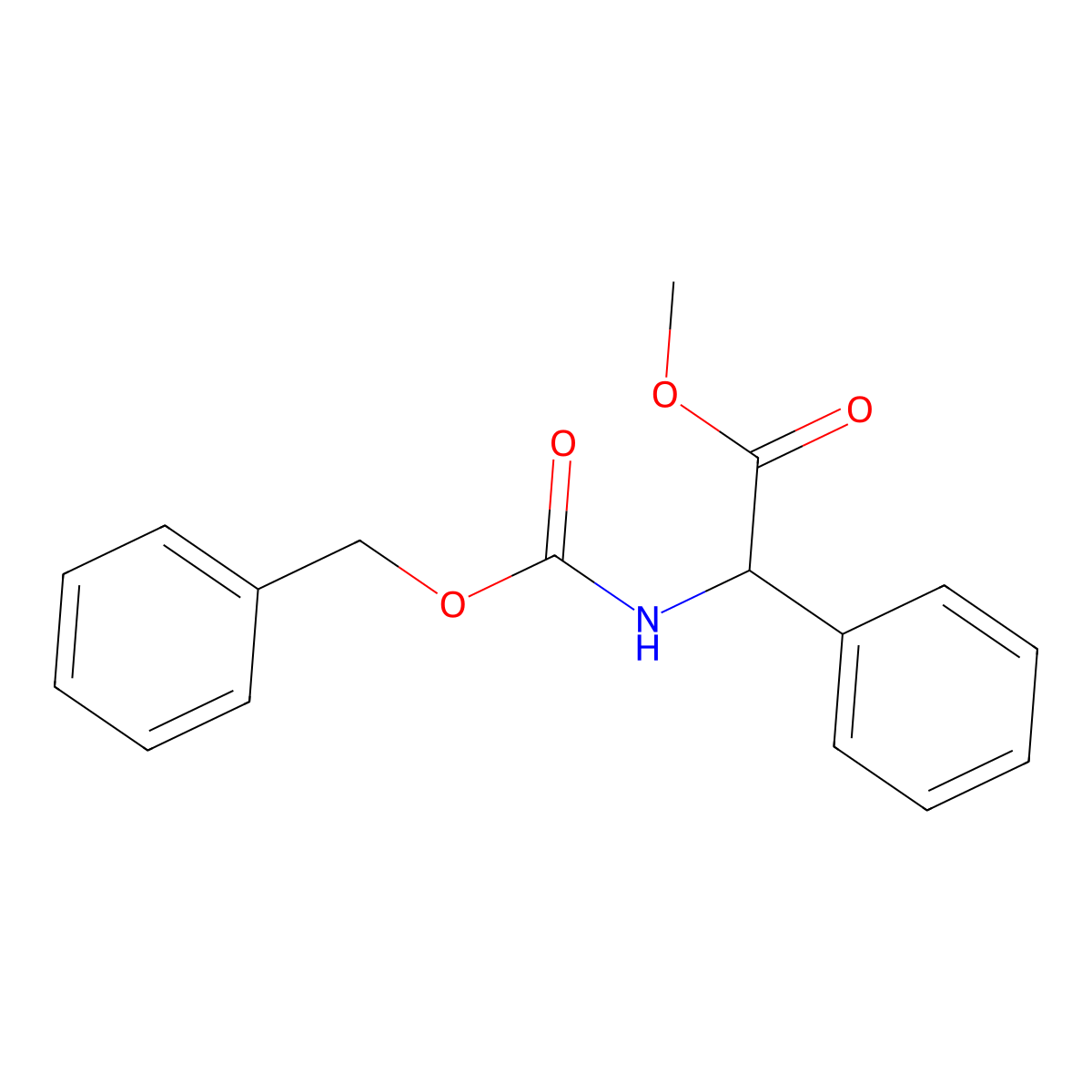 (R)-Methyl 2-(benzyloxycarbonylamino)-2-phenylacetate molecular structure, CAS 147780-60-7