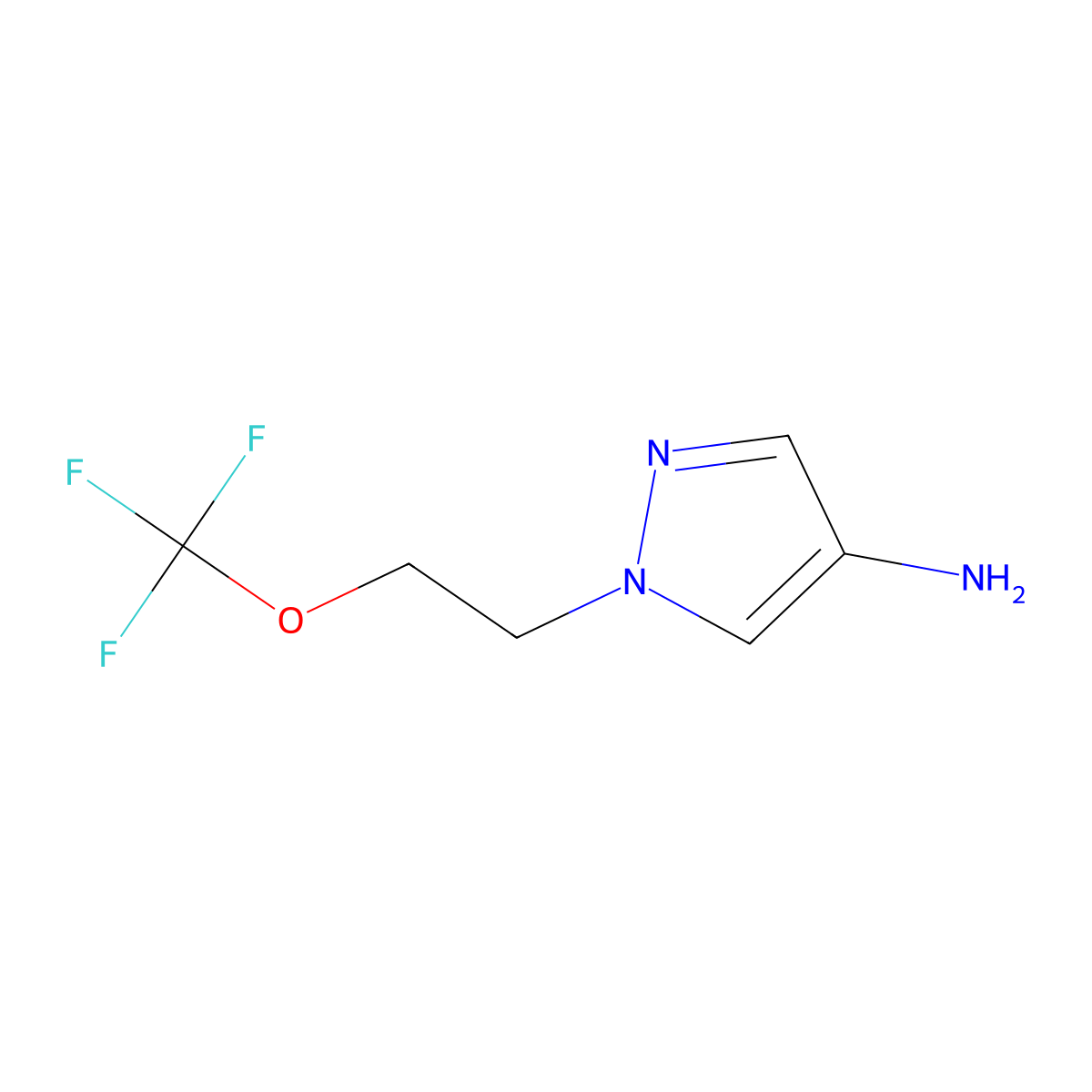 1-(2-(Trifluoromethoxy)ethyl)-1h-pyrazol-4-amine molecular structure, CAS 1477801-08-3