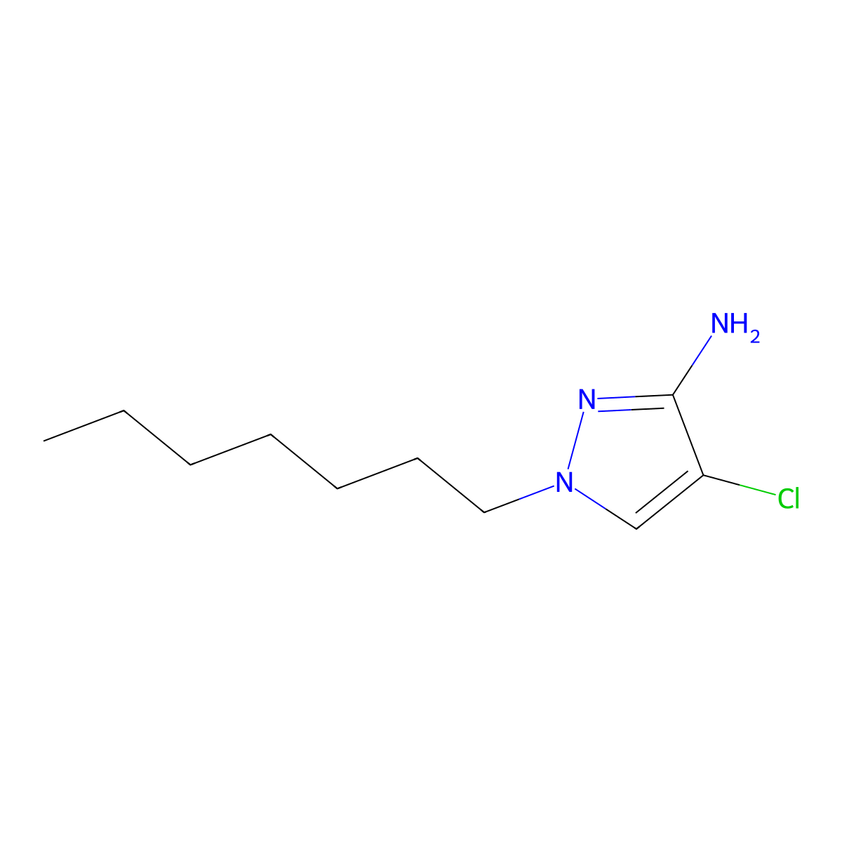 4-Chloro-1-heptyl-1h-pyrazol-3-amine molecular structure, CAS 1477807-49-0