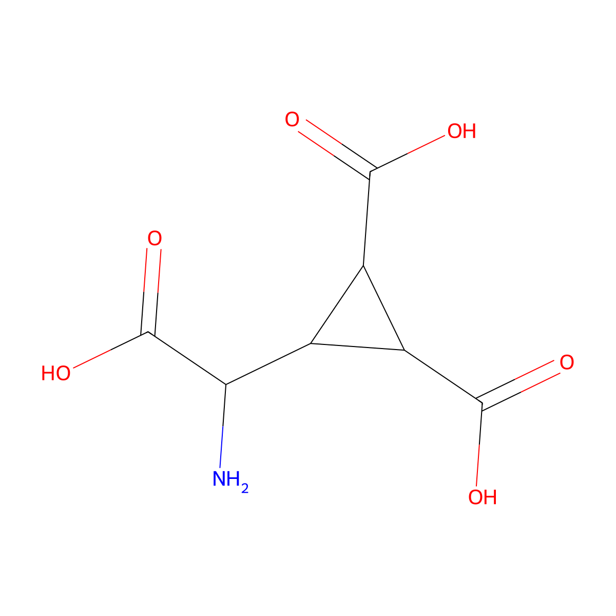 (1R,2R)-3-[(S)-Aminocarboxymethyl]-1,2-cyclopropanedicarboxylic acid molecular structure, CAS 147782-19-2