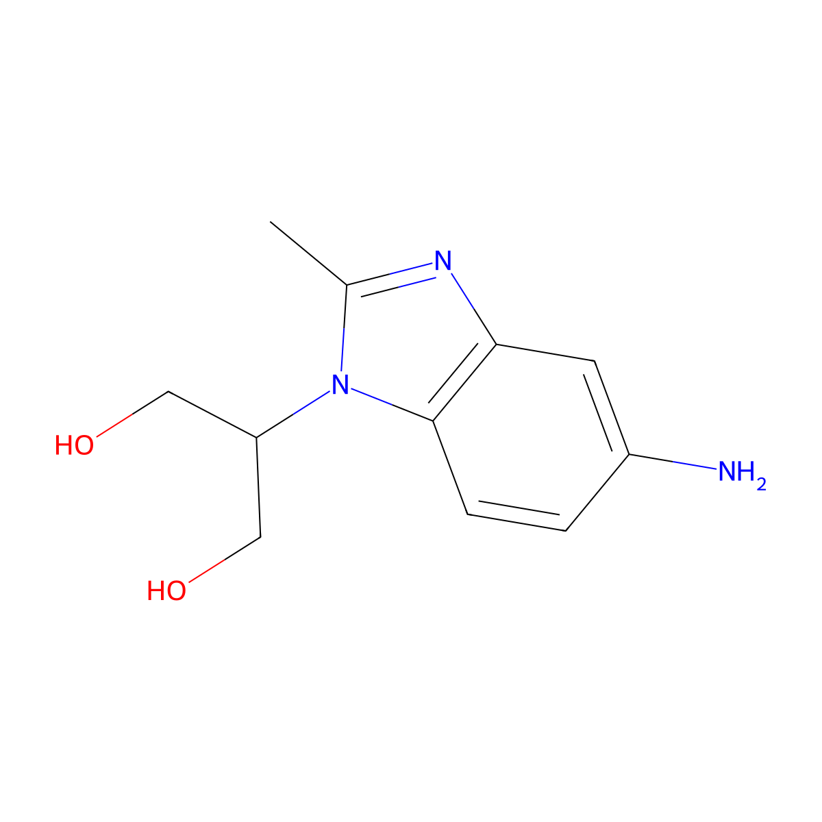 2-(5-amino-2-methyl-1H-1,3-benzodiazol-1-yl)propane-1,3-diol molecular structure, CAS 1477824-01-3