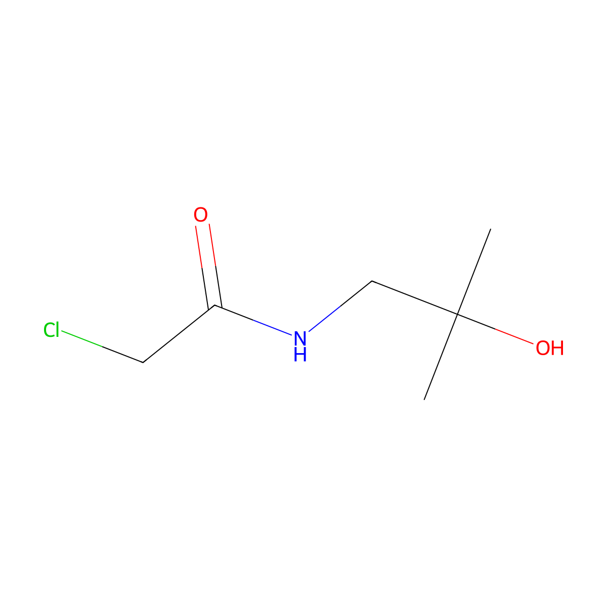 2-chloro-N-(2-hydroxy-2-methylpropyl)acetamide molecular structure, CAS 1477831-75-6