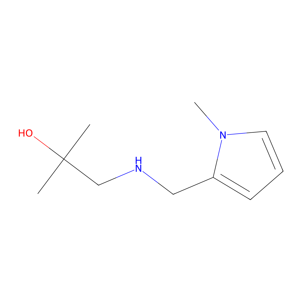 2-Methyl-1-{[(1-methyl-1H-pyrrol-2-yl)methyl]amino}propan-2-ol molecular structure, CAS 1477832-20-4