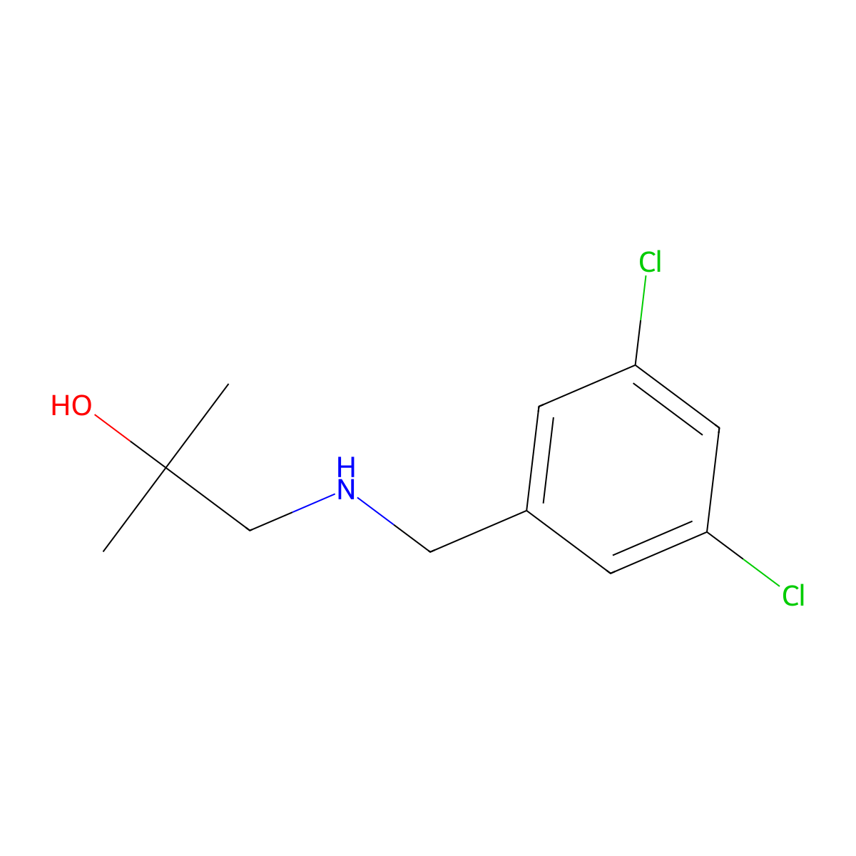 1-{[(3,5-Dichlorophenyl)methyl]amino}-2-methylpropan-2-ol molecular structure, CAS 1477835-01-0