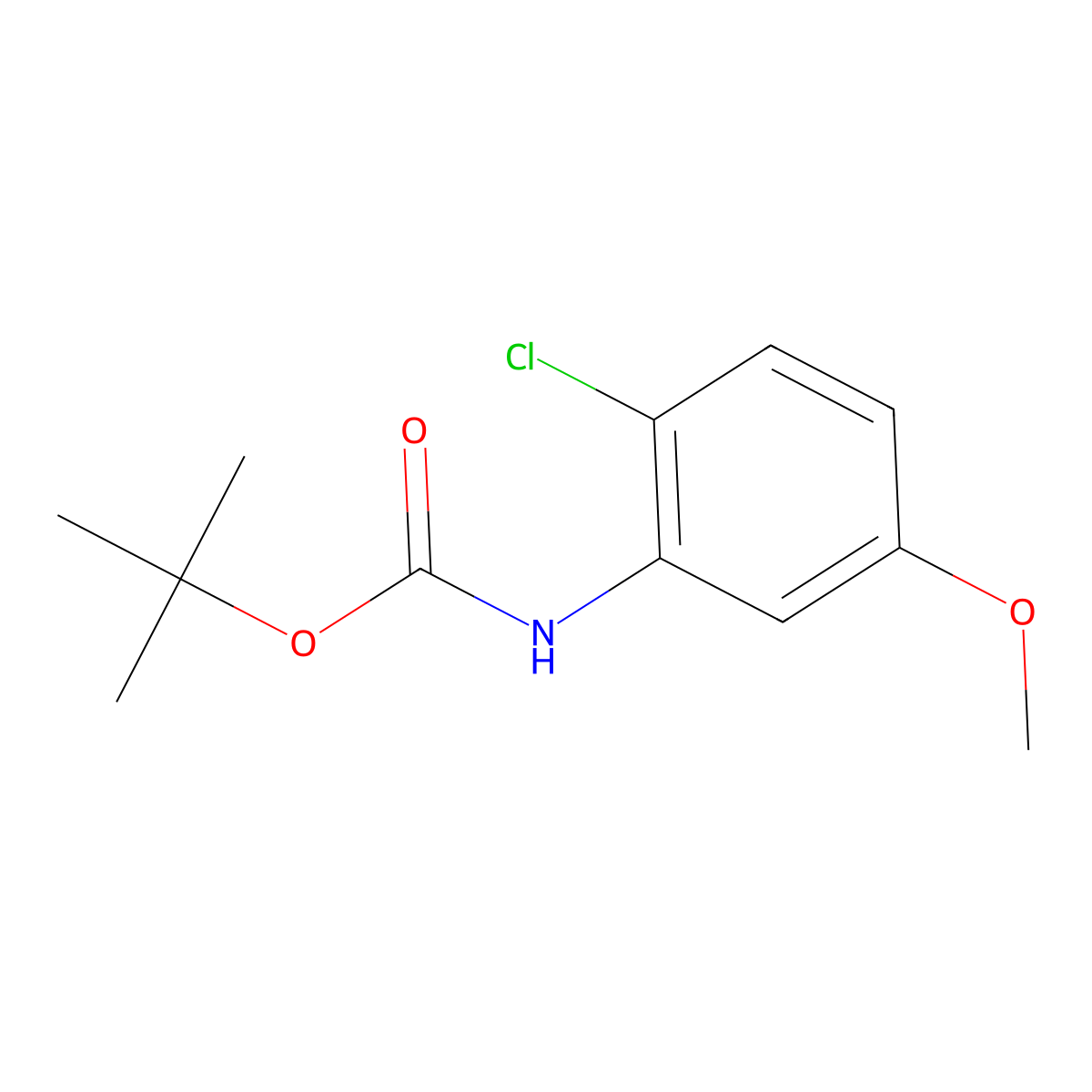 Tert-butyl (2-chloro-5-methoxyphenyl)carbamate molecular structure, CAS 1477844-27-1