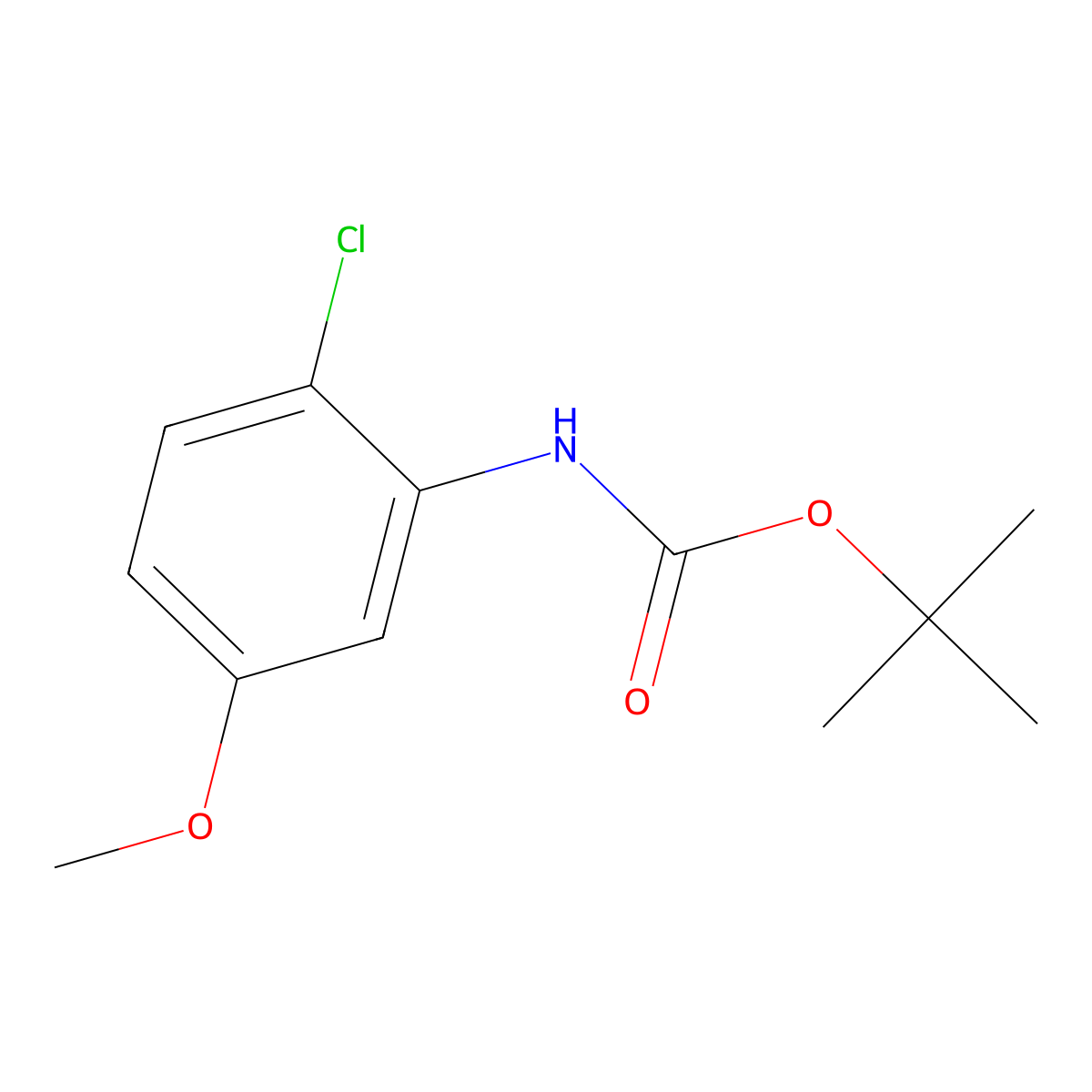 Tert-butyl (2-chloro-5-methoxyphenyl)carbamate molecular structure, CAS 1477844-27-1