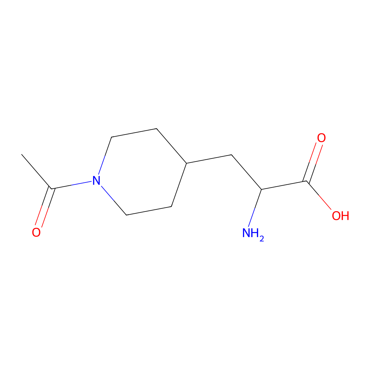 3-(1-Acetylpiperidin-4-yl)-2-aminopropanoic acid molecular structure, CAS 1477855-53-0