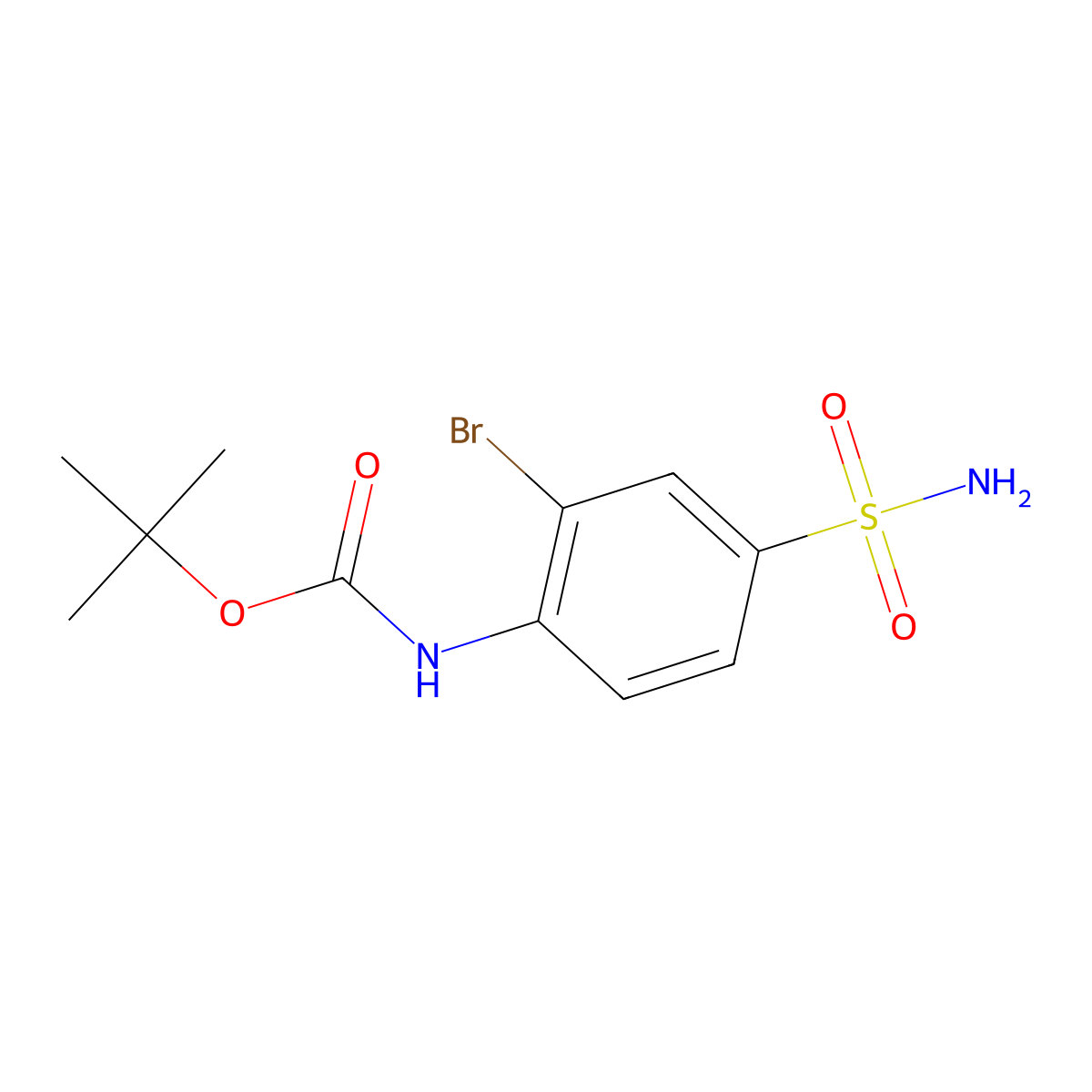 Tert-butyl (2-bromo-4-sulfamoylphenyl)carbamate molecular structure, CAS 1477864-22-4