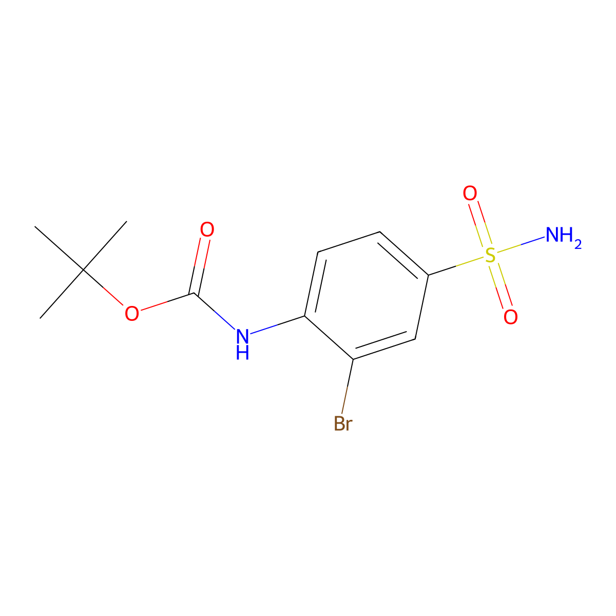 Tert-butyl (2-bromo-4-sulfamoylphenyl)carbamate molecular structure, CAS 1477864-22-4