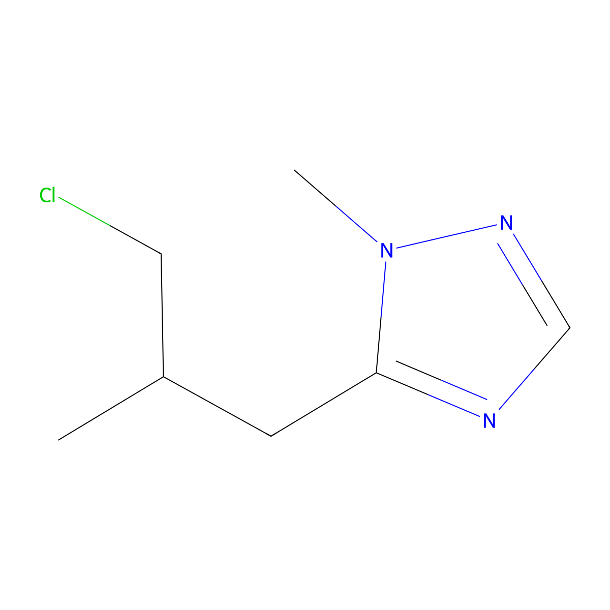 5-(3-Chloro-2-methylpropyl)-1-methyl-1H-1,2,4-triazole molecular structure, CAS 1477868-76-0