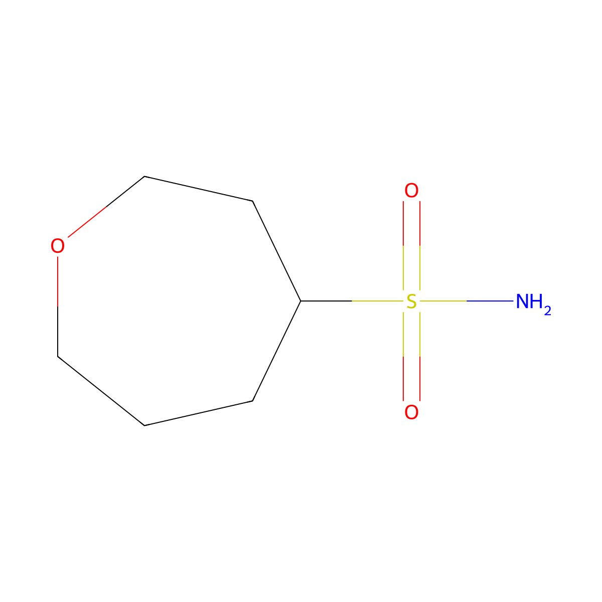 Oxepane-4-sulfonamide molecular structure, CAS 1477868-96-4