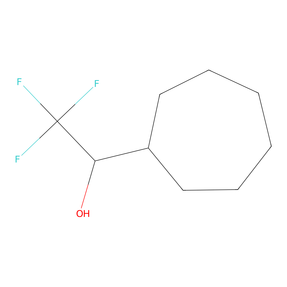1-Cycloheptyl-2,2,2-trifluoroethan-1-ol molecular structure, CAS 1477872-46-0