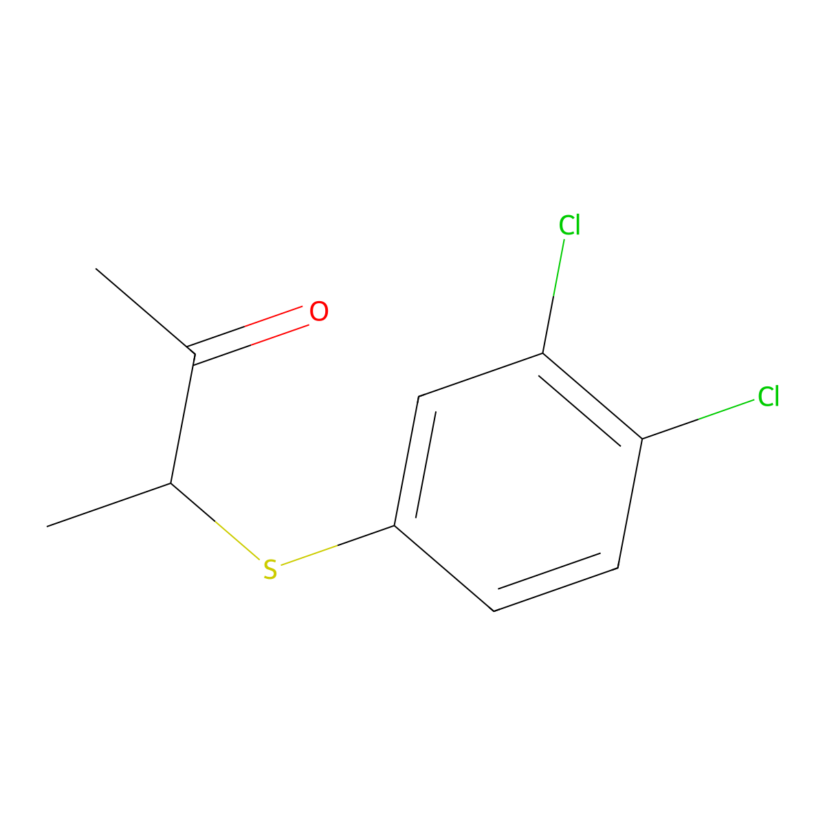 3-[(3,4-Dichlorophenyl)sulfanyl]butan-2-one molecular structure, CAS 1477876-35-9