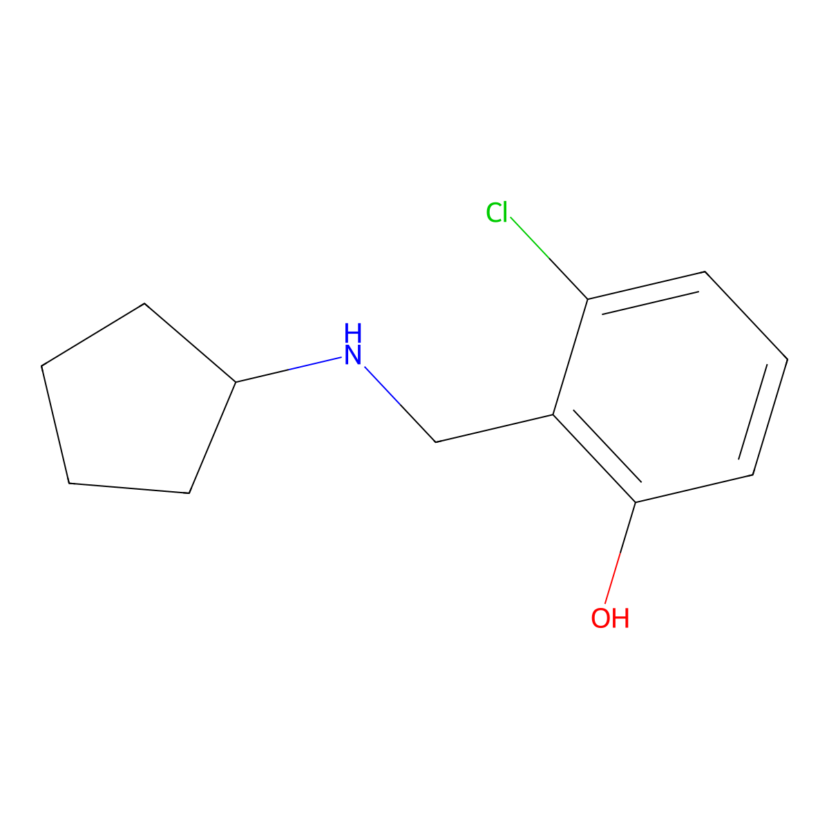 3-Chloro-2-[(cyclopentylamino)methyl]phenol molecular structure, CAS 1477879-39-2