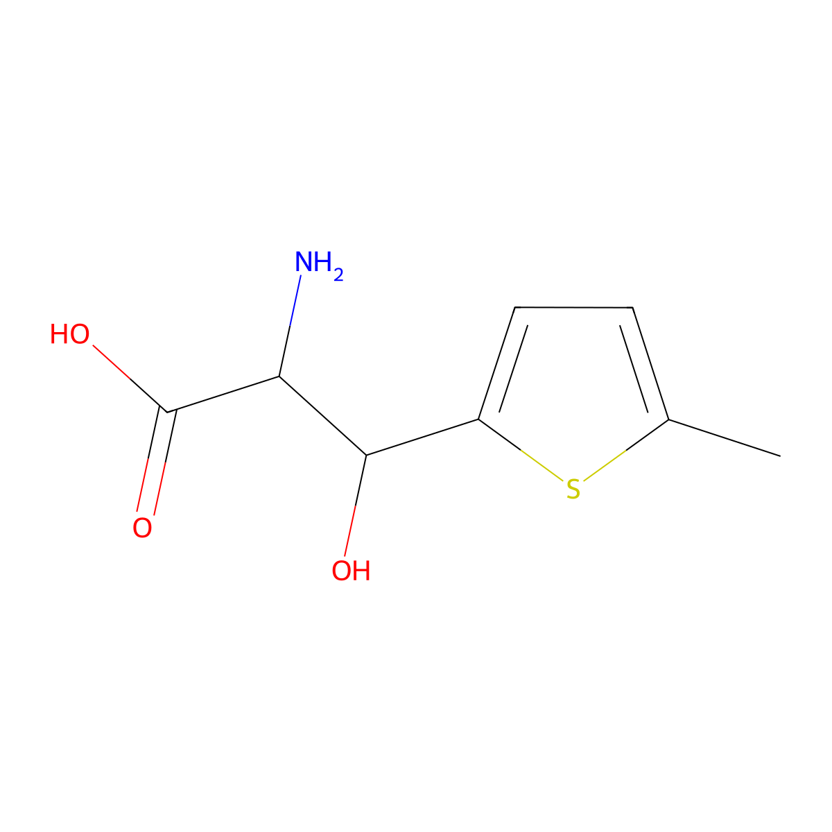 2-Amino-3-hydroxy-3-(5-methylthiophen-2-yl)propanoic acid molecular structure, CAS 1477885-09-8