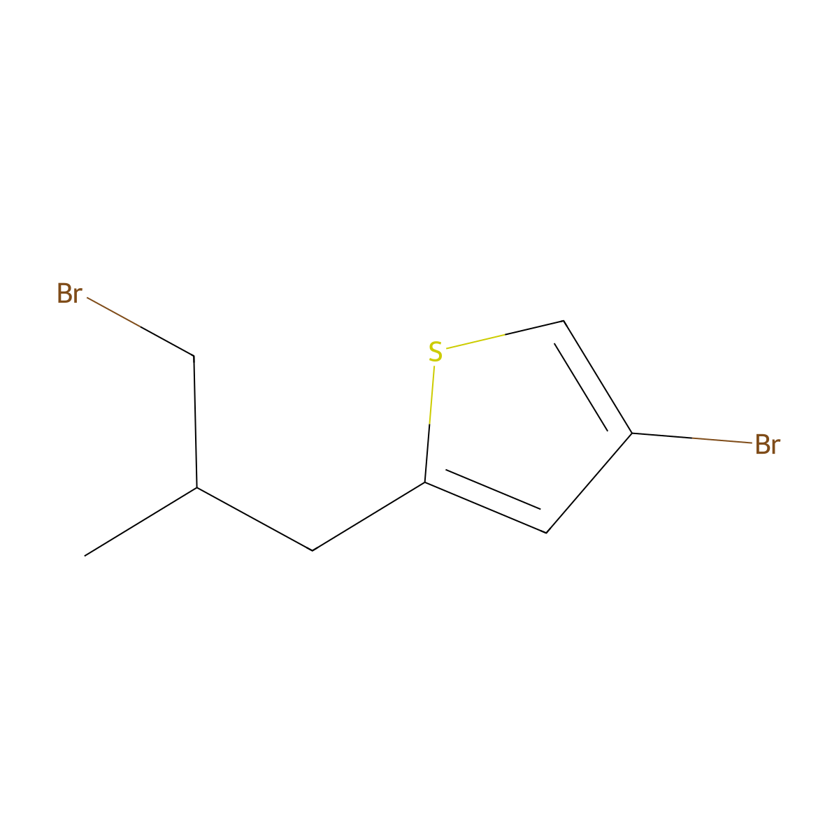 4-Bromo-2-(3-bromo-2-methylpropyl)thiophene molecular structure, CAS 1477885-43-0