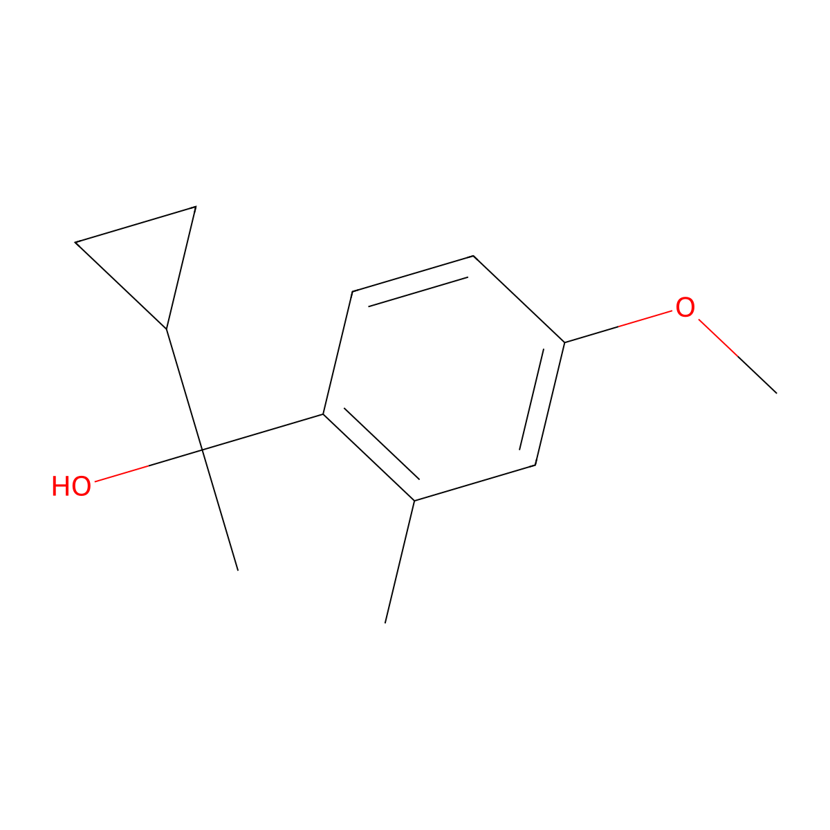 1-Cyclopropyl-1-(4-methoxy-2-methylphenyl)ethanol molecular structure, CAS 1477892-84-4