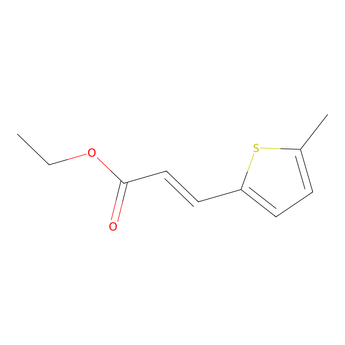 Ethyl (2E)-3-(5-methylthiophen-2-yl)prop-2-enoate molecular structure, CAS 14779-23-8