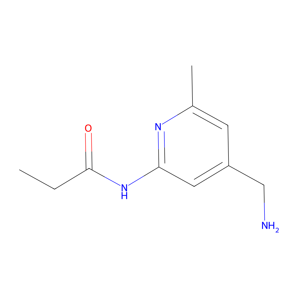 N-(4-(aminomethyl)-6-methylpyridin-2-yl)propionamide molecular structure, CAS 1477900-11-0