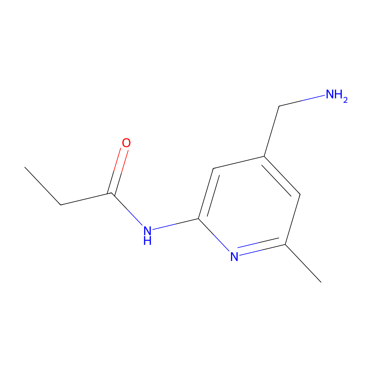 N-(4-(aminomethyl)-6-methylpyridin-2-yl)propionamide molecular structure, CAS 1477900-11-0