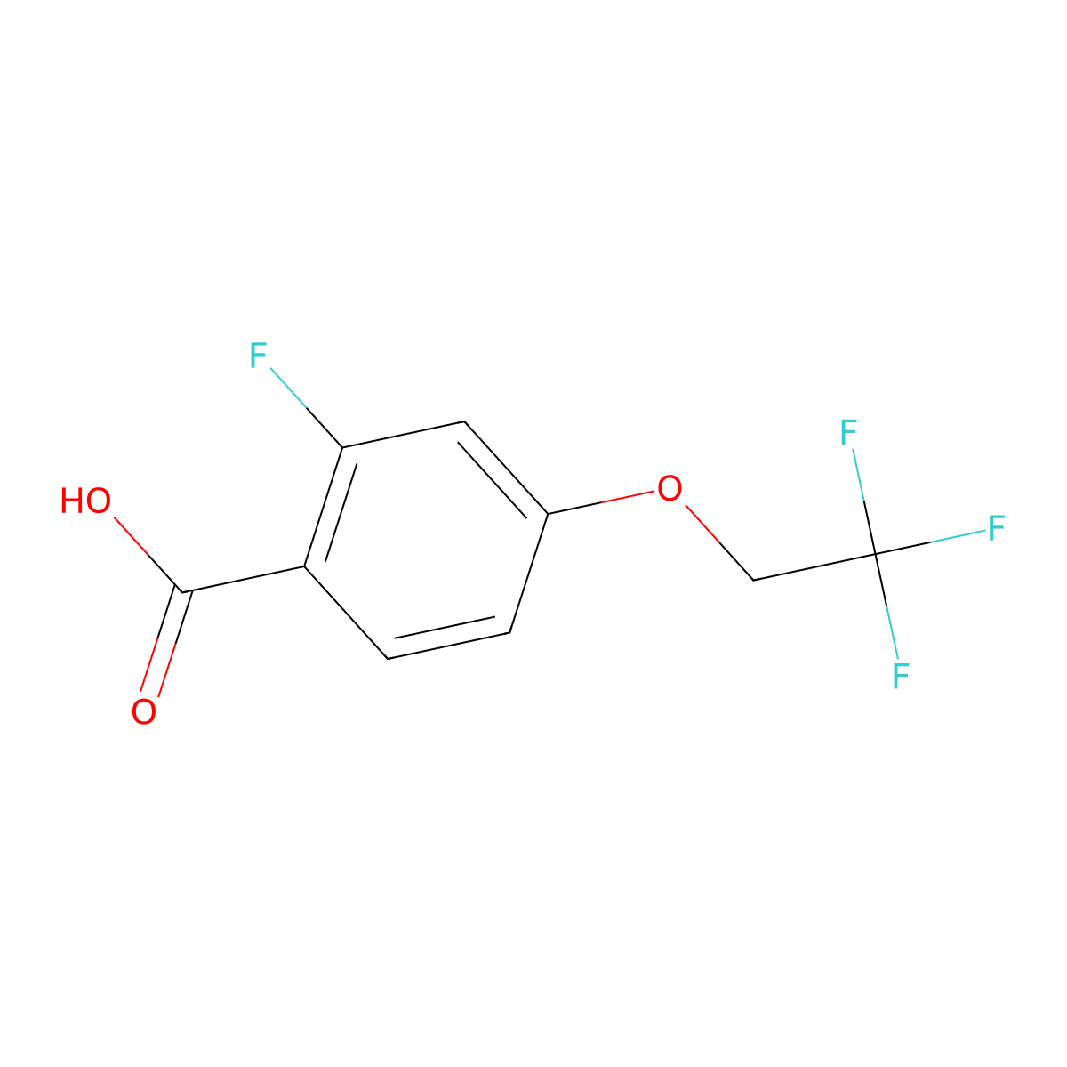2-Fluoro-4-(2,2,2-trifluoroethoxy)benzoic acid molecular structure, CAS 1477901-04-4