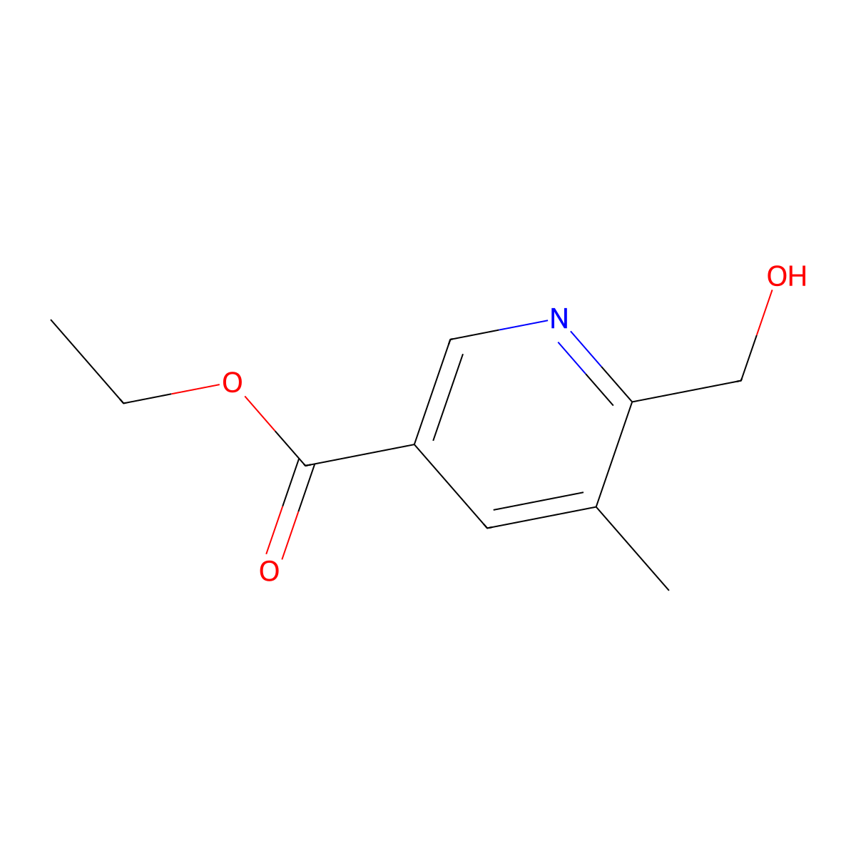 Ethyl 6-(hydroxymethyl)-5-methylnicotinate molecular structure, CAS 1477901-67-9