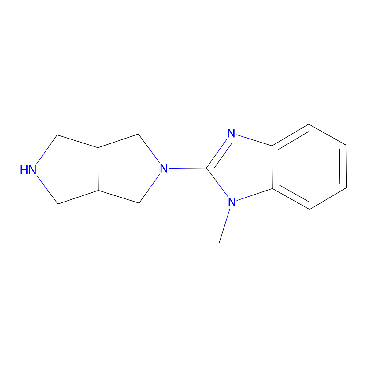 1-methyl-2-{octahydropyrrolo[3,4-c]pyrrol-2-yl}-1H-1,3-benzodiazole molecular structure, CAS 1477902-31-0