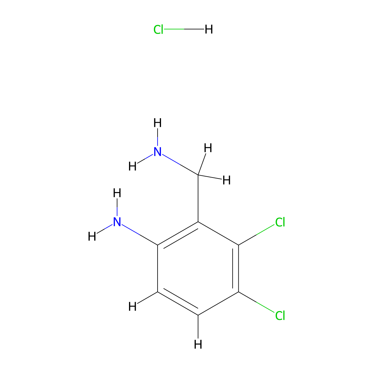 2-(Aminomethyl)-3,4-dichloroaniline hydrochloride molecular structure, CAS 147791-31-9