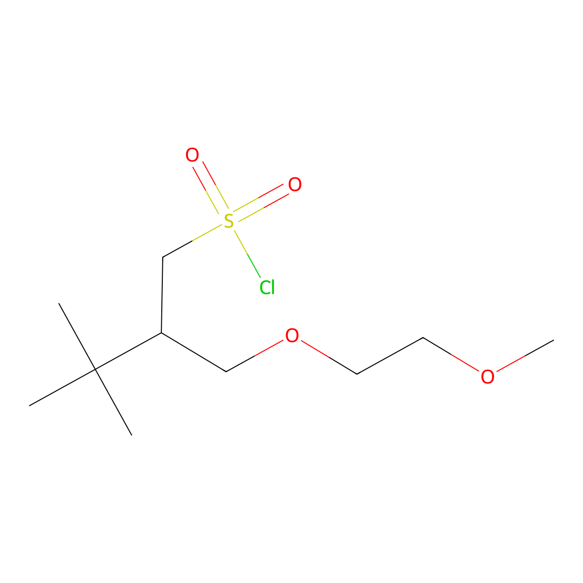 2-((2-Methoxyethoxy)methyl)-3,3-dimethylbutane-1-sulfonyl chloride molecular structure, CAS 1477933-94-0