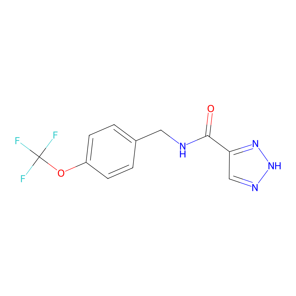 N-(4-(trifluoromethoxy)benzyl)-1H-1,2,3-triazole-5-carboxamide molecular structure, CAS 1477950-64-3