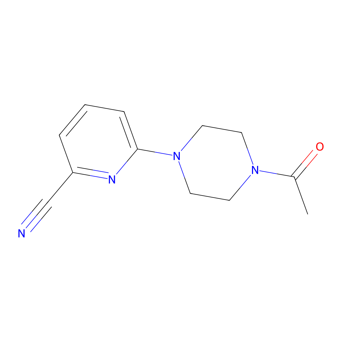 6-(4-Acetylpiperazin-1-yl)picolinonitrile molecular structure, CAS 1477952-62-7